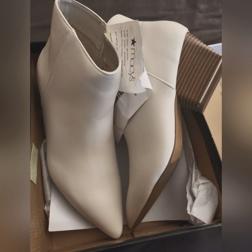 Bone white alfani booties